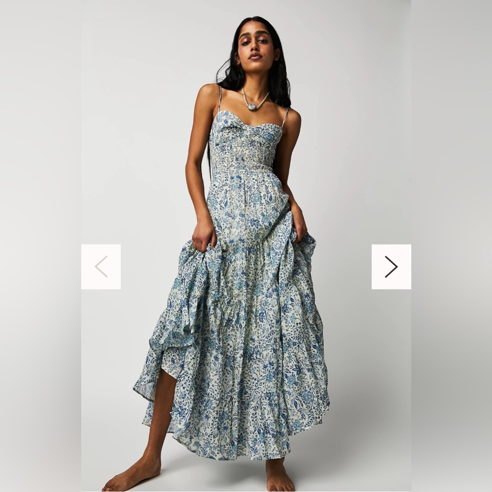 New Free People Sundrenched Printed Maxi Dress Size Large